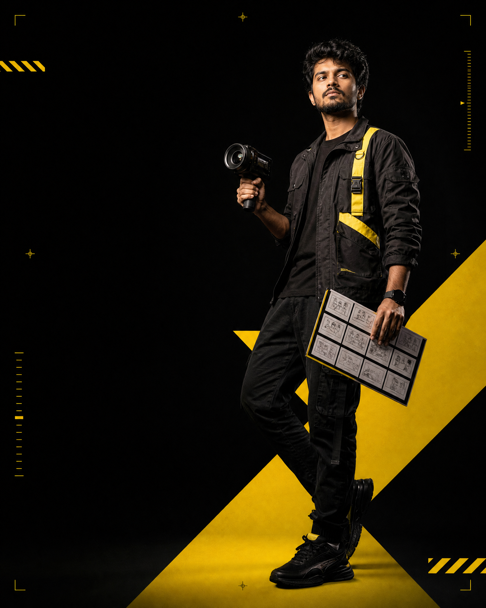 Creative professional holding a video camera